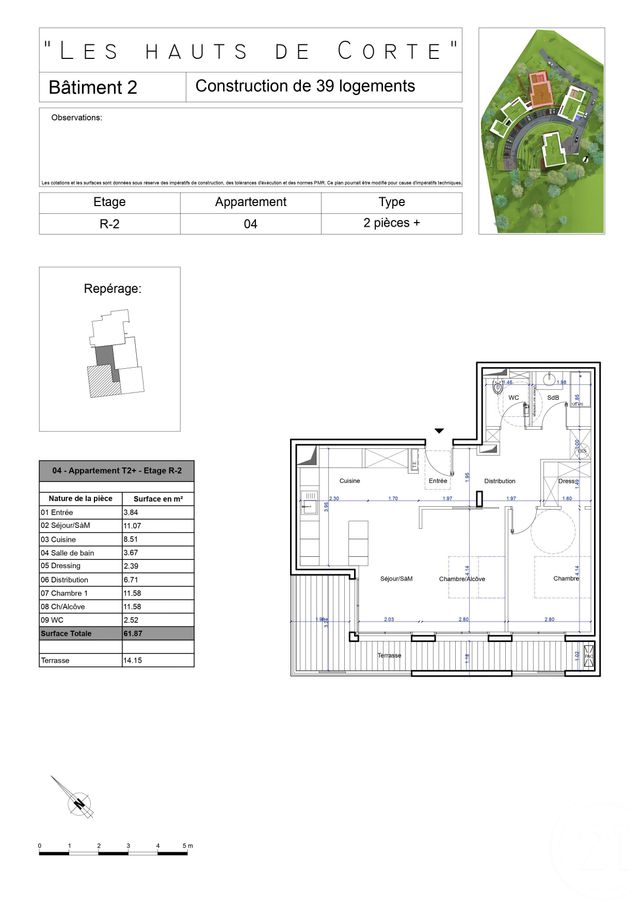 Appartement à vendre - 3 pièces - 61.87 m2 - CORTE - 202 - CORSE - Century 21 Paoli Immobilier