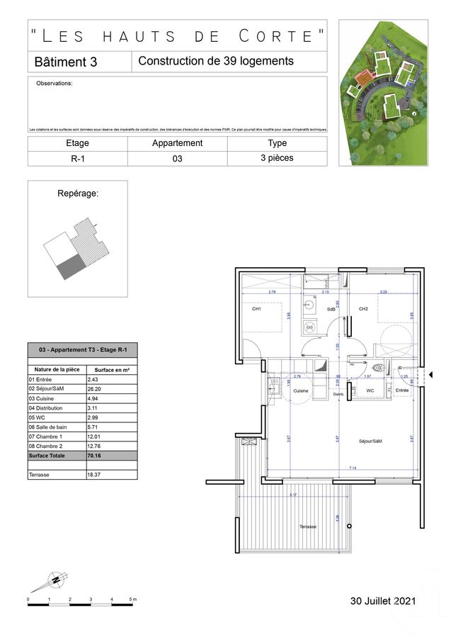 Appartement à vendre - 3 pièces - 70.0 m2 - CORTE - 202 - CORSE - Century 21 Paoli Immobilier