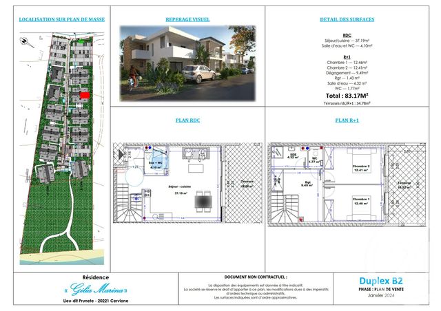 Appartement Duplex à vendre - 3 pièces - 83.17 m2 - CERVIONE - 202 - CORSE - Century 21 Paoli Immobilier